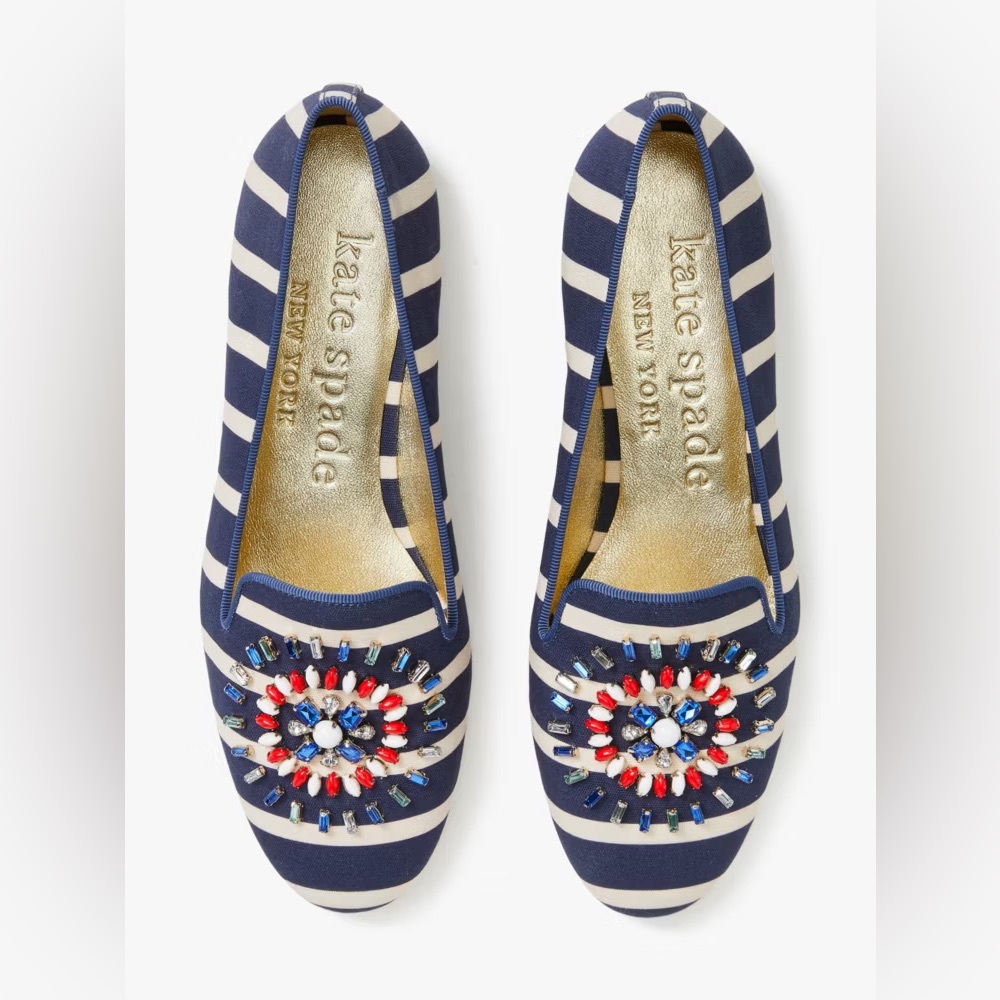 Kate Spade Tia Fireworks Loafers with Beaded Design